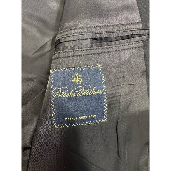 Vtg Brooks Brothers Suit Jacket Mens 43L Blue Striped Wool Union‎ USA Sport Coat - Picture 8 of 15